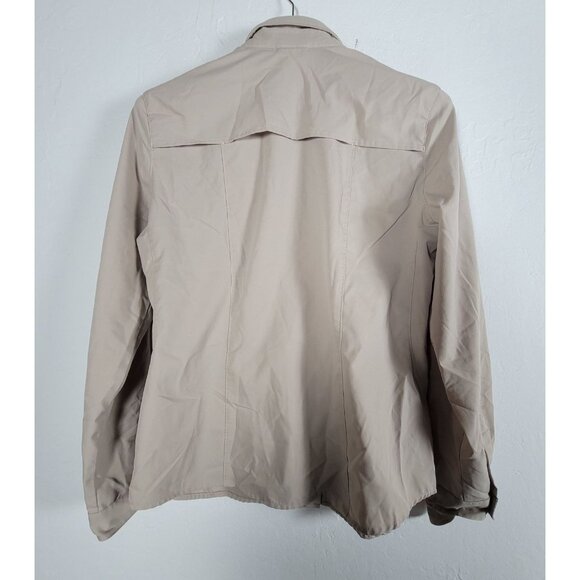 REI Womens Beige Long Sleeve Button-Up Shirt Large Lightweight Outdoor Hiking - Picture 2 of 8